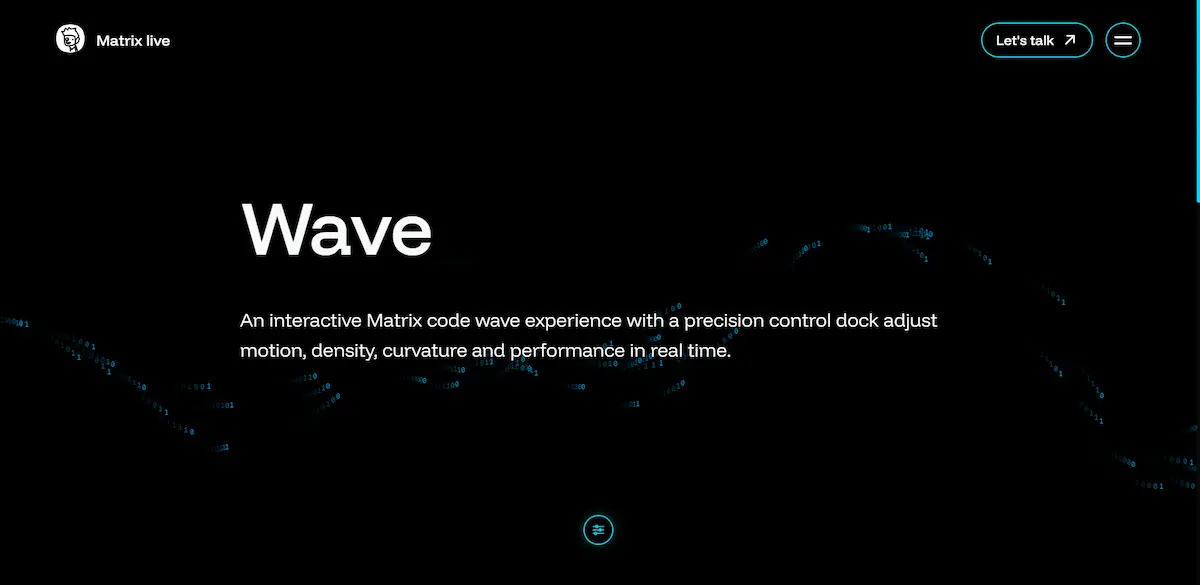 Matrix wave particle field visualization