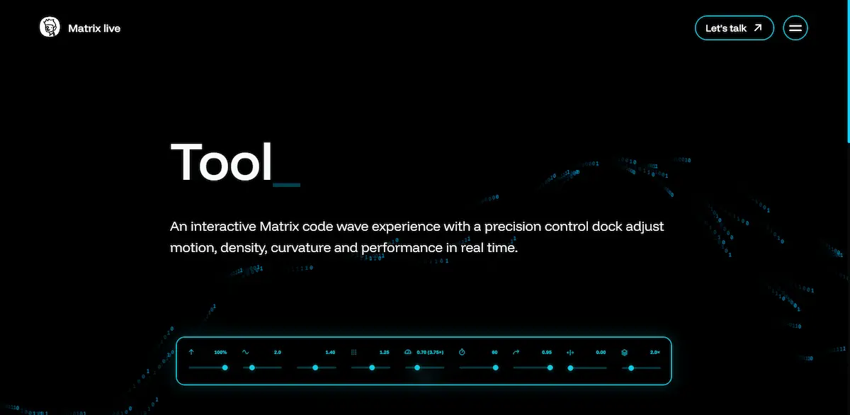 Matrix parameter control tool
