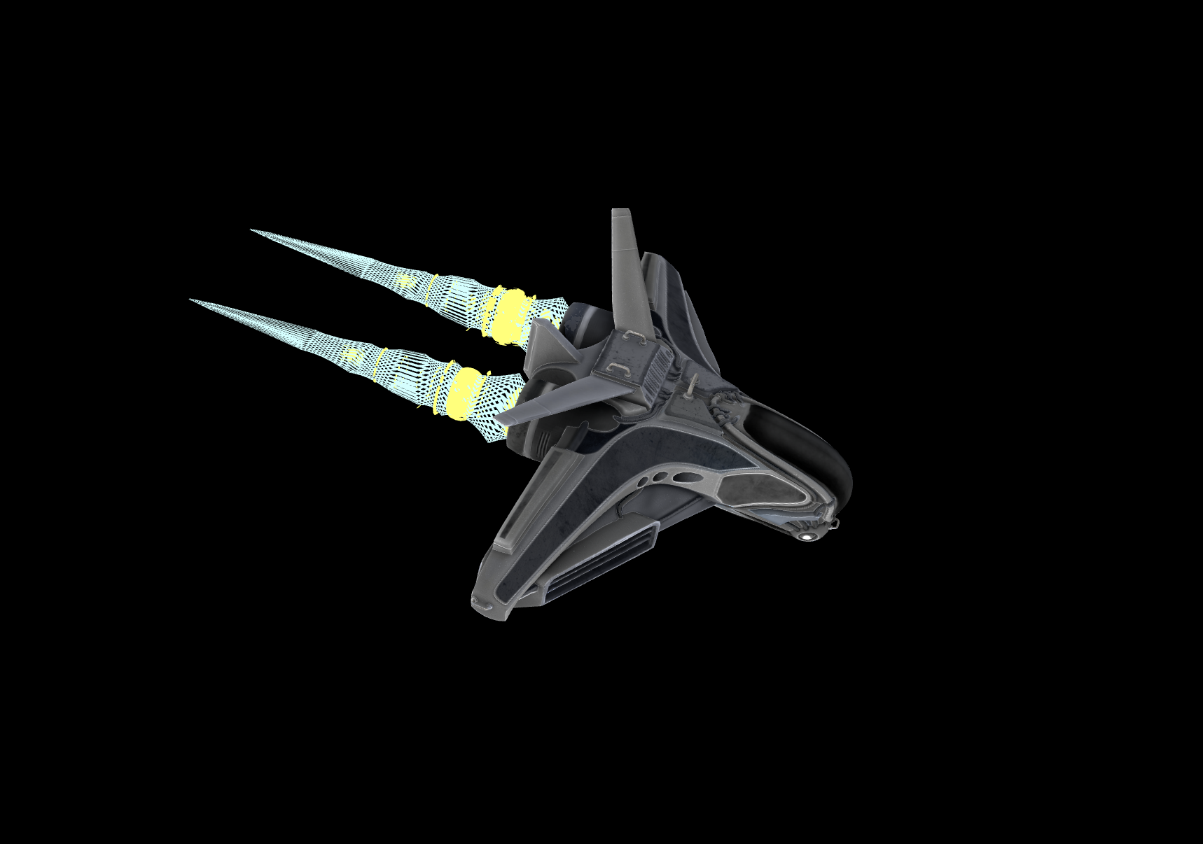 3D spaceship model preview